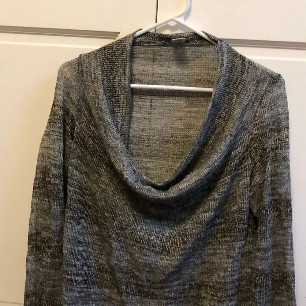 Black Mesh Cowlneck Sweater - Maternity